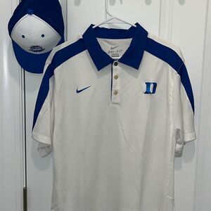 Nike Dri Fit Duke Blue Devils Basketball Football Golf Polo Shirt XL Slim Only